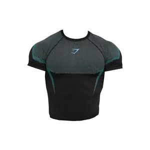 Gymshark Onyx 5.0 Seamless Muscle Fit T-shirt Black/Brand Blue (men) by StockX