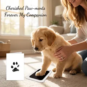Mess-Free Pet Paw Print Keepsake Kit – Create Puppy & Cat Paw Prints, Clean Touch Ink Pad with Frame, Perfect Pet Memorial & Dog Lover Gift
