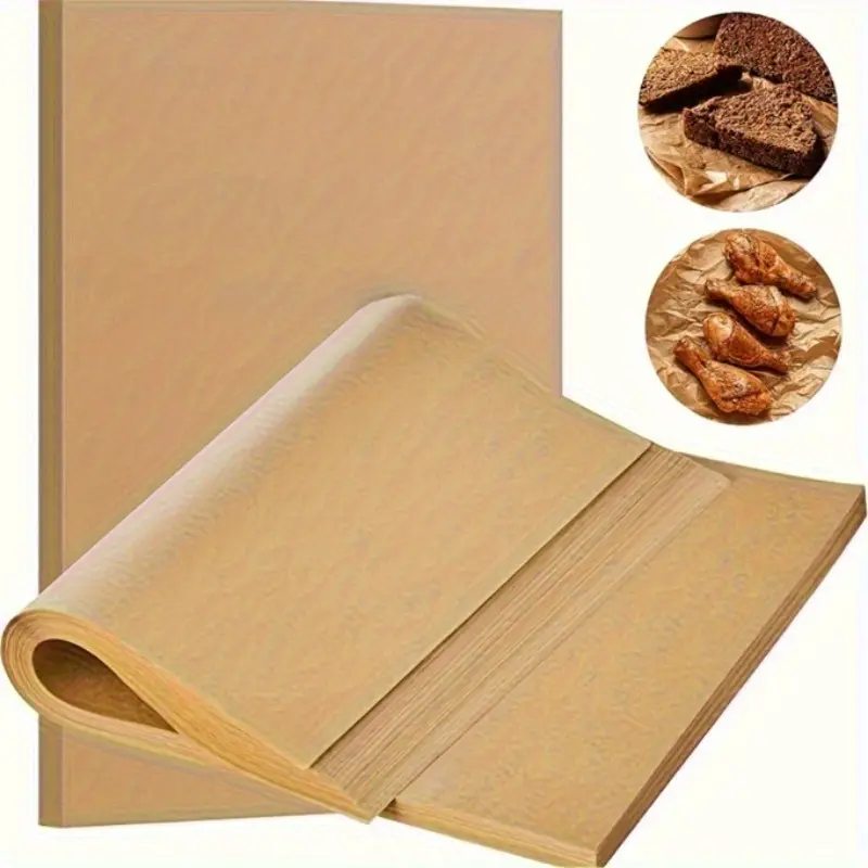 50pcs Parchment Paper Sheets - Non-Stick, Oil & Waterproof Baking Liners, Nonstick Baking Paper For Air Fryer, Steamer, And Oven Cooking Disposable Paper Liner Bakeware Baking Supplies Baking Essentials