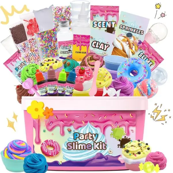 Unisex PVC-Free Mini Slime Party Kit - DIY Butter, Cloud, Foam Slimes, Stress Relief Fidget Toy, Girls' Craft Supplies, Creative Projects, Easter Gift
