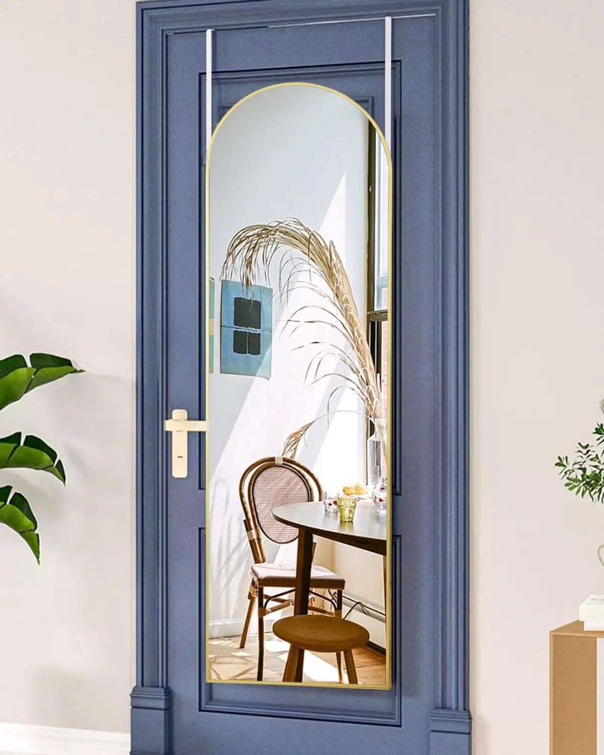 Door Mirror, Full Length Over The Door, 14'' x 48'' Hanging Mirror, Large Arched Mirror,Hanging/Leaning, Home Decor-