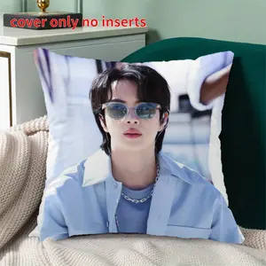 BTS Seokjin Pillow Cover - Zipper Closure, Sofa & Bedroom Decor, Kpop Pillow Covers, Dorm Room Accessory, Playful Home Accessory