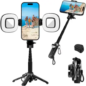 3-in-1 Mini Tripod, Selfie Stick for , Tripod for  with Remote Control, Lightweight Travel Tripods for Selfie Video Recording, Compatible with 4-7 Inch iOS/Android Phones