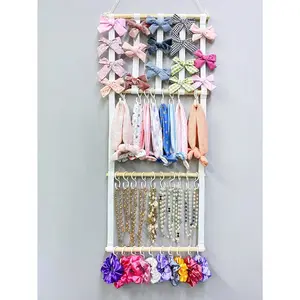 Headband Holder Hair Bows Organizer For Girls,Baby Headbands Hair Accessories Organizer Storage Headband Wall Hanging Decor For Nursery Toddler Girls Room