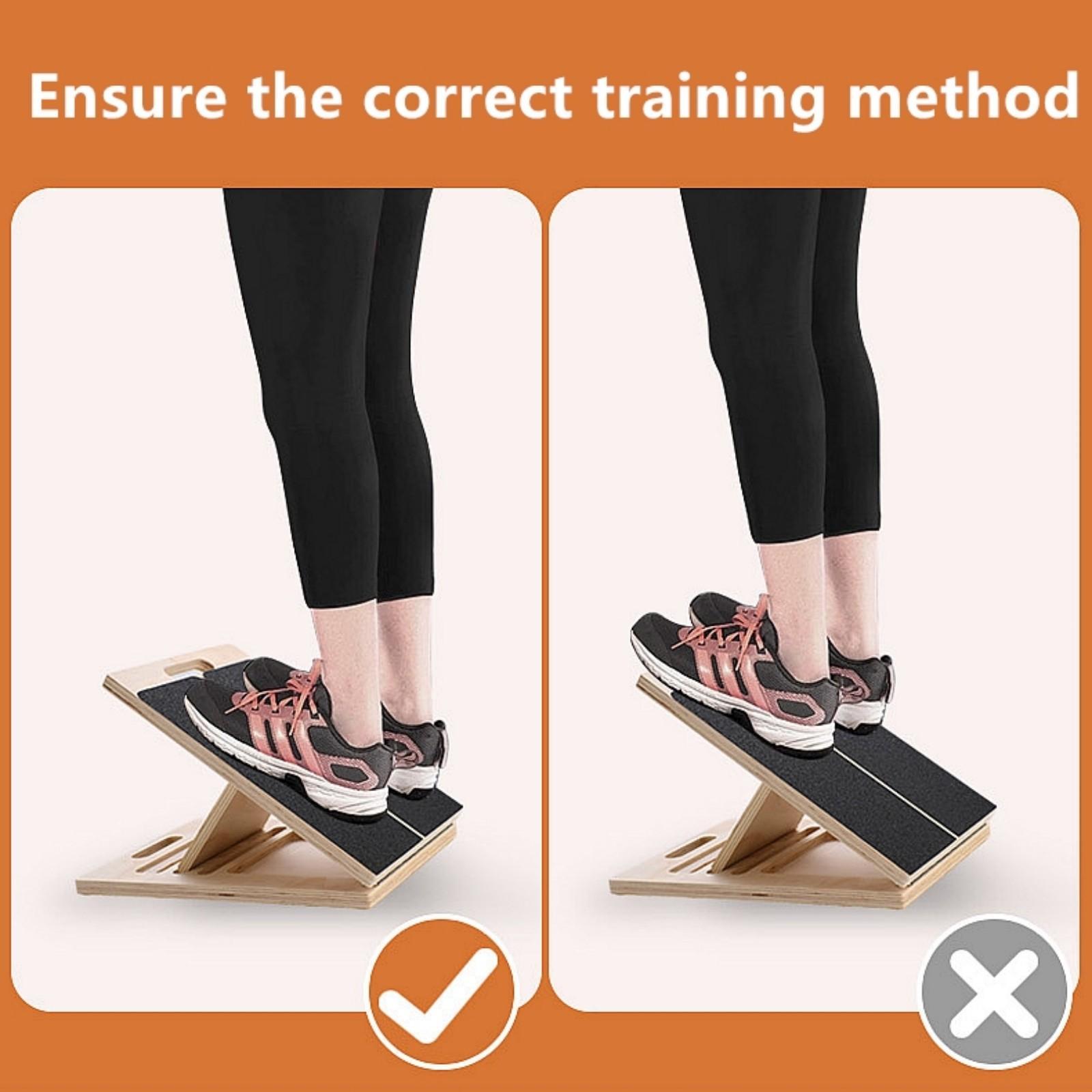 Portable Wooden Slant Board for Calf Stretching Squats Calf Stretcher Pilates Physical Therapy Equipment Adjustable Incline Board for Knees Ankle Heel Feet Leg