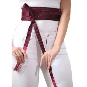 Luxurious Satin Belt with Modern Embroidery - Elegant & Durable Accessory