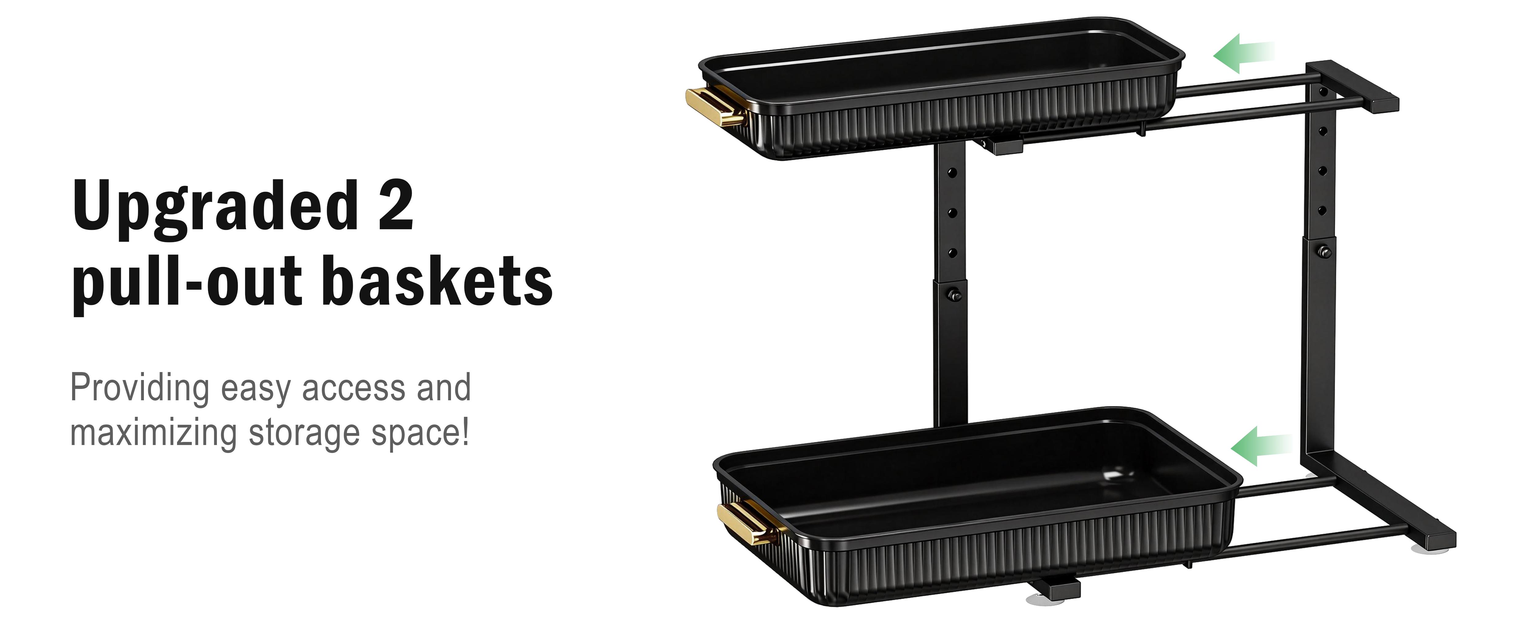 2‑Pack Ultimate Under‑Sink Storage Organizer Maximize Space & Declutter Your Kitchen | Black & Clear 2‑Pack Ultimate Under‑Sink Storage Organizer Maximize Space & Declutter Your Kitchen | Black & Clear