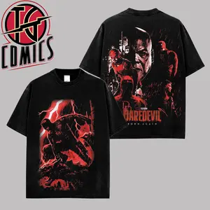 [IG] Daredevil Born Again 2 Premium Cotton T-Shirt (Made In US), Matt Murdock MCU Comic Graphic Tee, Super Hero MCU Universe Comics Book Fans Shirt, Comic Book Outfit, Gift For Hero Fans