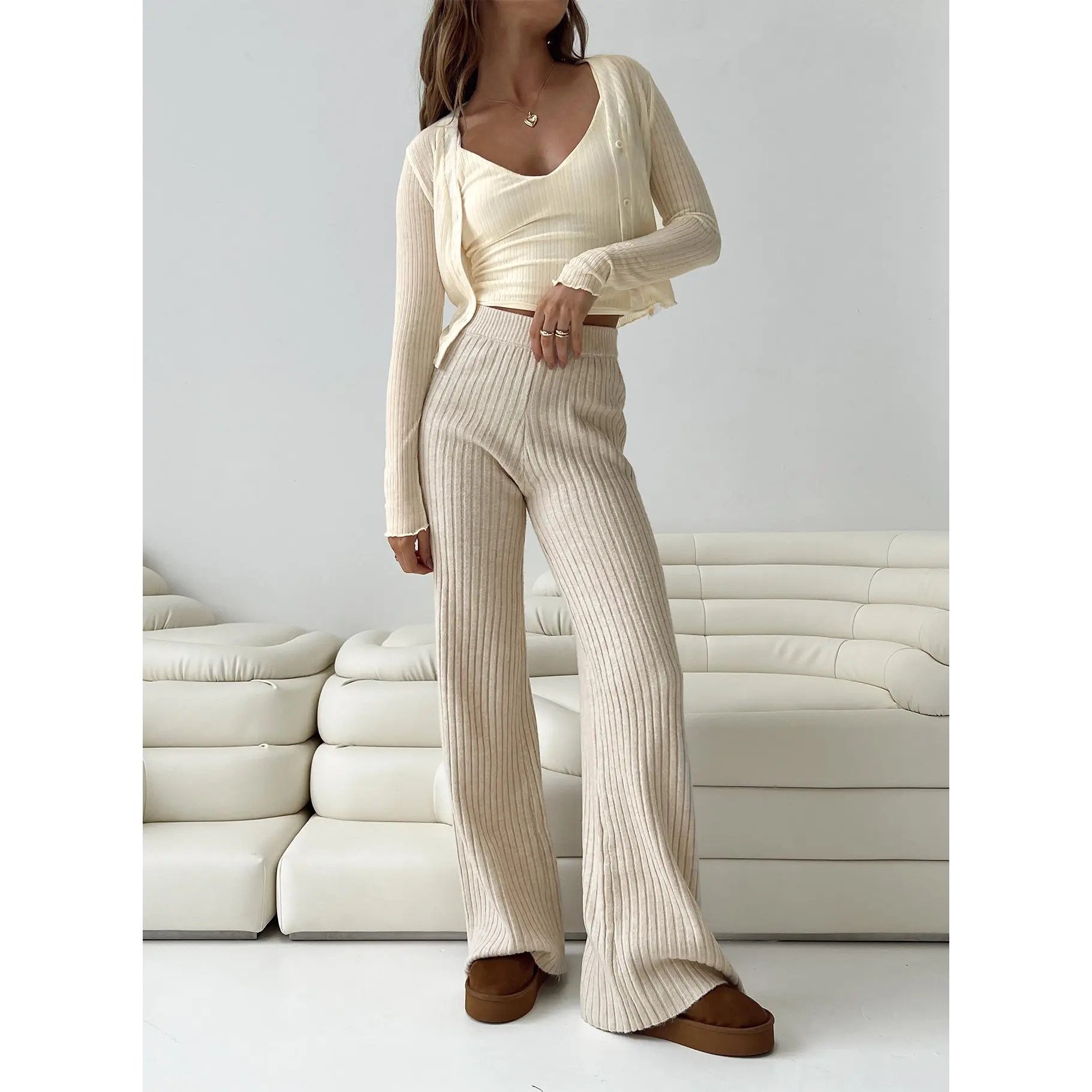 Montana Knit Pants Cream