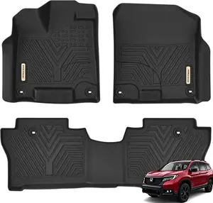 YITAMOTOR Floor Mats Compatible with 2019-2025 Honda Passport, Custom Fit TPE Passport Floor Liners 1st & 2nd Row All Weather Protection, Black