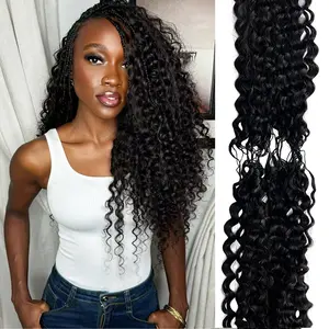 Reusable Feather Crochet Human Hair Sassy Curly Knotless Extension Pre Separated Bundles Full Invisiable Knot With String Machine Made