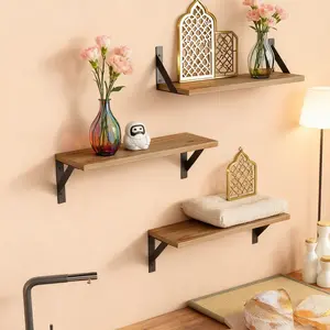 Vintage Wooden Wall Shelf (wabi-Sabi Style), Decorative Storage Rack, Wall Shelf Unit, Suitable for B&bs/light Vintage Home Decor, Natural Rustic Feel