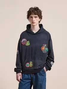 Distressed Patch Hoodie