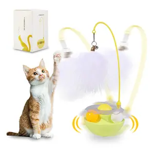 Interactive Tumbler Cat Dog Toys, Cat Ball Rolling Tumbler with Feather and Catnip Ball, Self Entertaining