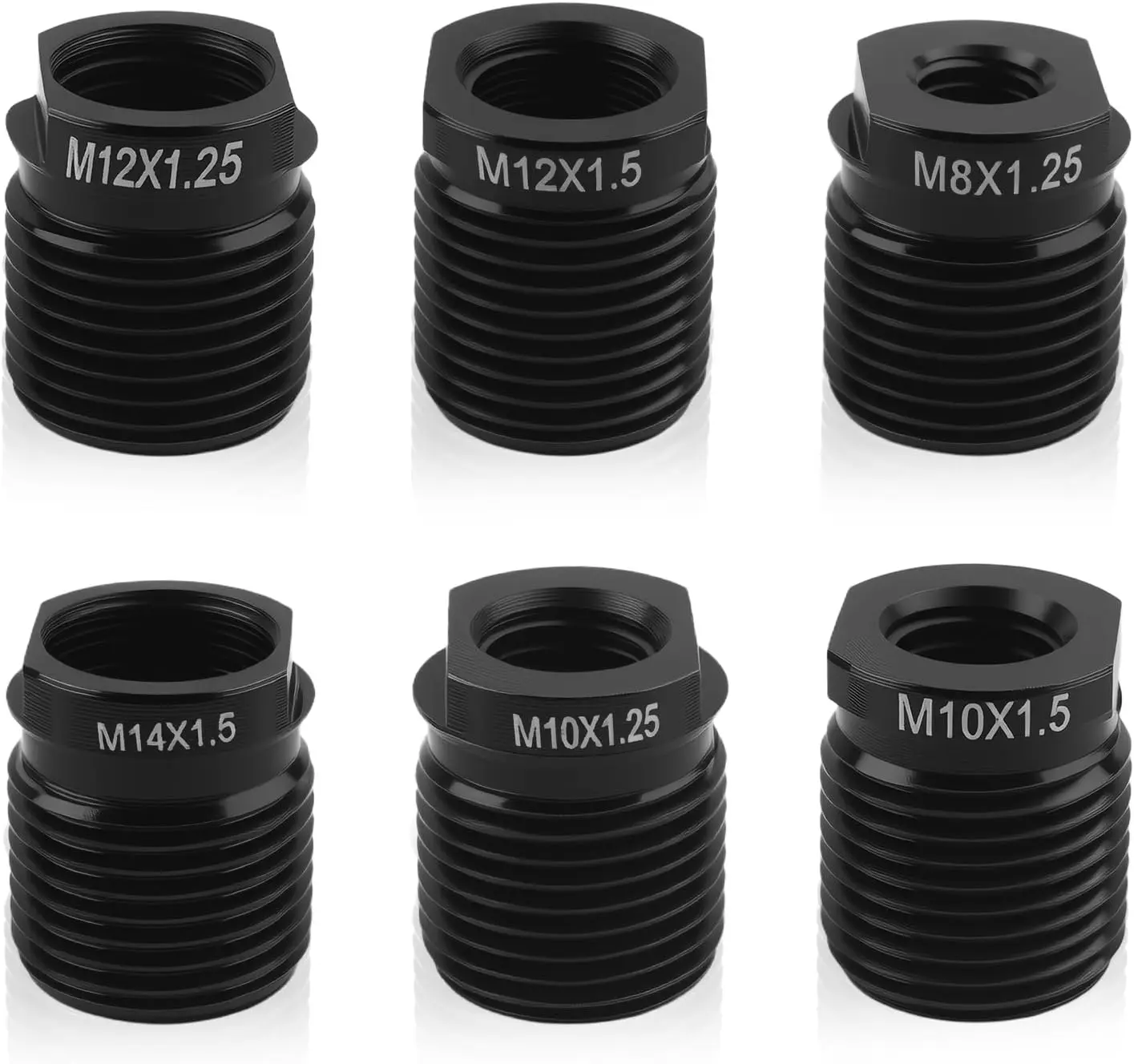 6PCS Shift Knob Adapter Set,M8/M10/M12/M14 Shift Knob Adapter for Tight Connections,Aluminum Alloy Gear Shifter Knobs Adapters Replacement for Modified Gear Shifters