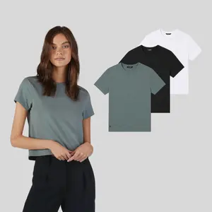Cuts | Almost Friday Tee Women's Short Sleeve T-Shirt | Classic-fit PYCA Pro Soft Stretch Crew Neck Top | Wrinkle Free Polyester Cotton Blend