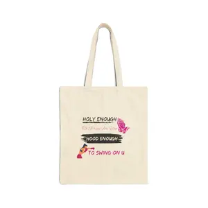 Holy Enough to Swing on You Cotton Canvas Tote Bag