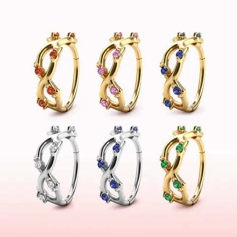 KUTLAN Steel 316L 20G/18G Blossom Garden Ring — Nose Ring / Helix Ring / Earrings