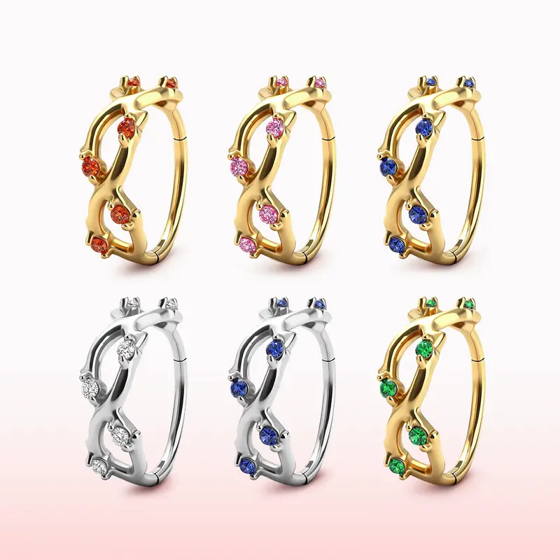 KUTLAN Steel 316L 20G/18G Blossom Garden Ring — Nose Ring / Helix Ring / Earrings