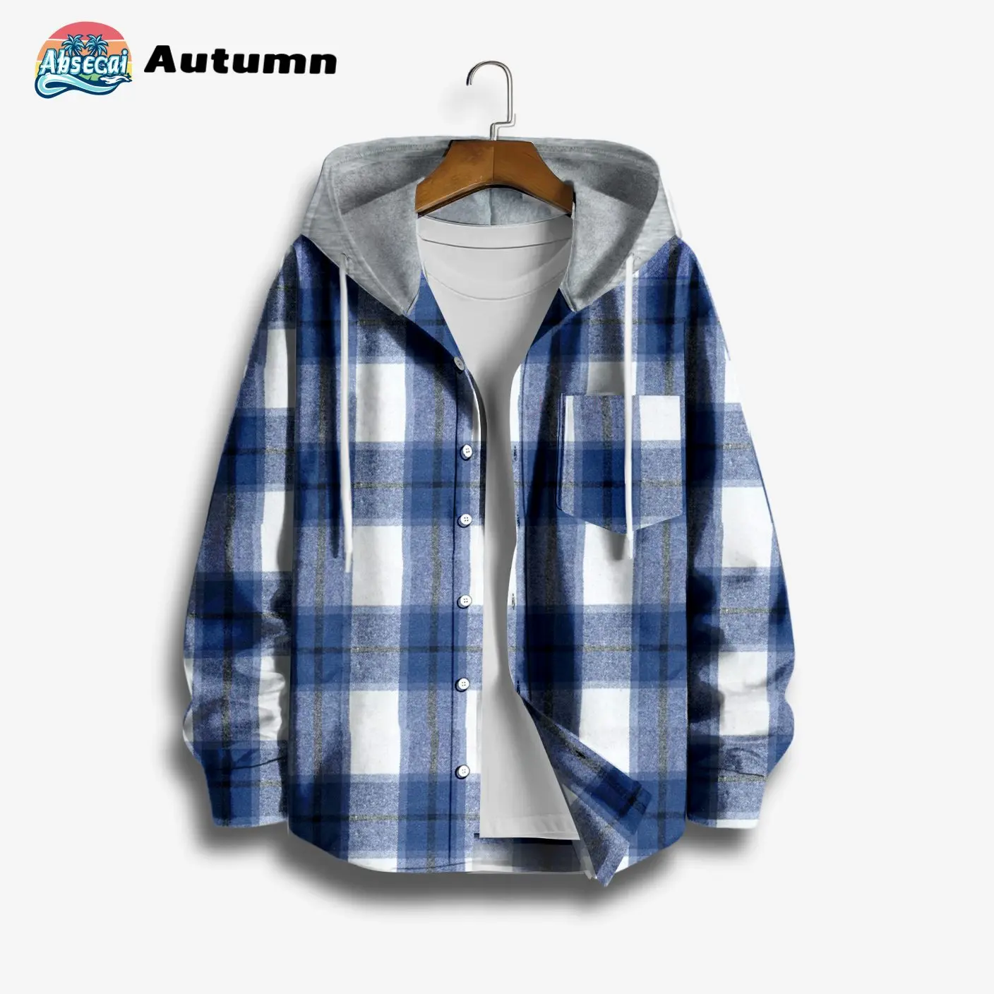 ABSECAI Men's Fashionable Hoodie - Breathable Plaid Design Sweatshirts Tops Menswear Comfortable Everyday Wear Autumn Style Casual Fabric Stylish Vintage Streetwear Hoodie Set jacket Clothes Long Sleeve clearance deals today tiktok shop deals tiktokshopsp