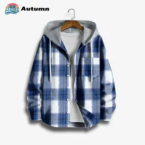 ABSECAI Men's Fashionable Hoodie - Breathable Plaid Design Sweatshirts Tops Menswear Comfortable Everyday Wear Autumn Style Casual Fabric Stylish Vintage Streetwear Hoodie Set jacket Clothes Long Sleeve clearance deals today tiktok shop deals