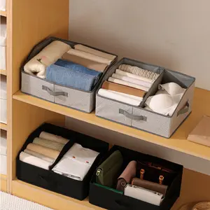 Collapsible Divided Storage Box For Desk Closet Underwear & Socks Neat Space Saving Design With Divided Sections For Easy Organization transparent pvc window