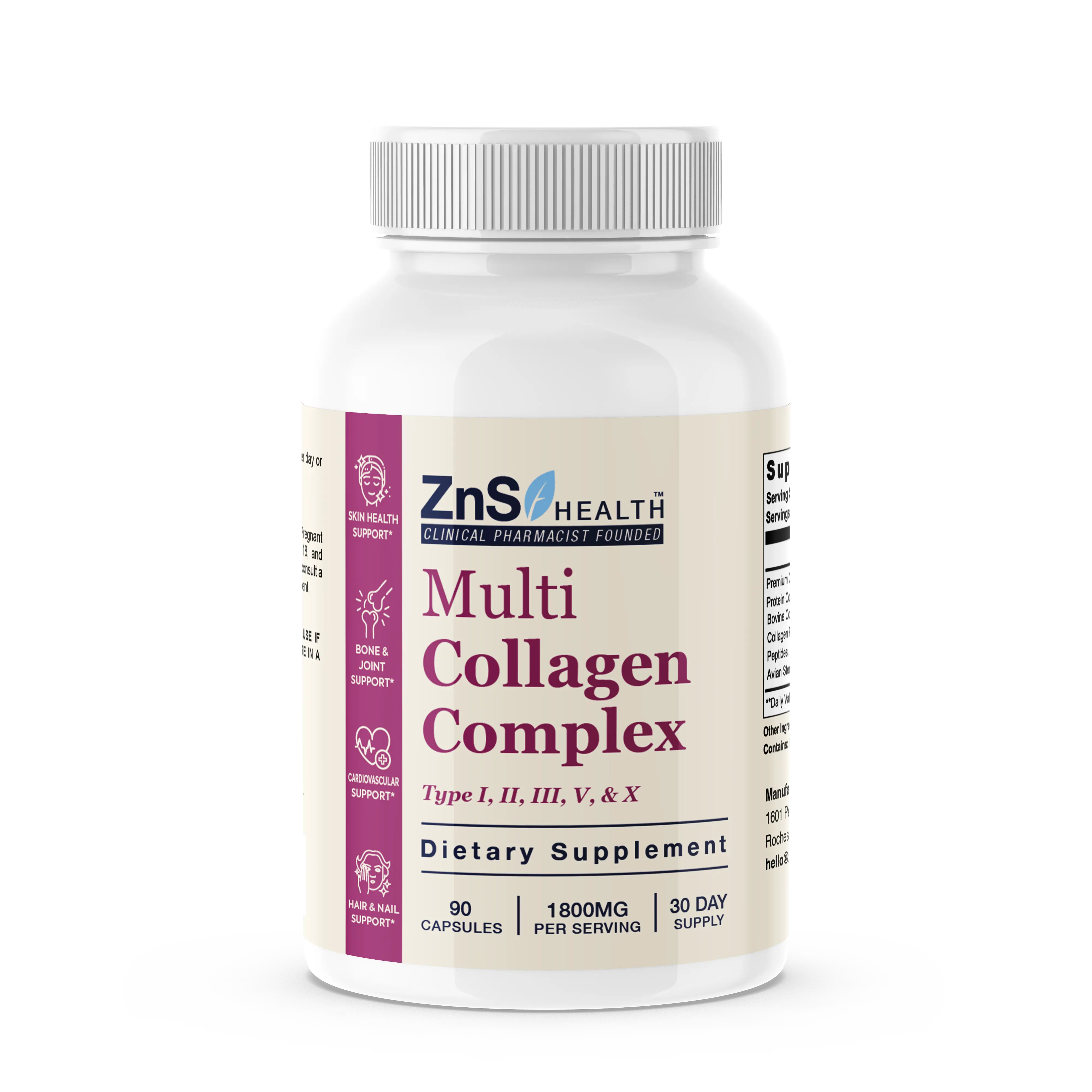 Super Youth Collagen, Multi-Collagen Beauty Capsules with Natural Antioxidants for Skin, Bone Health, and Radiant Glow