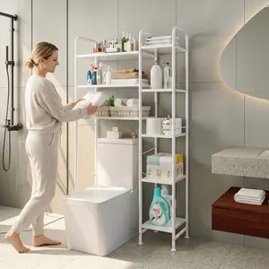 Freestanding Over The Toilet Storage Shelf | Space-Saving Multifunctional Rack in, Artificial Board Material, Casual Style by SUOERNUO