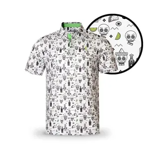 The Drinko Men's Short Sleeve Shirt with Skull and Bottle Design, Gray Color, Ideal for Casual Wear