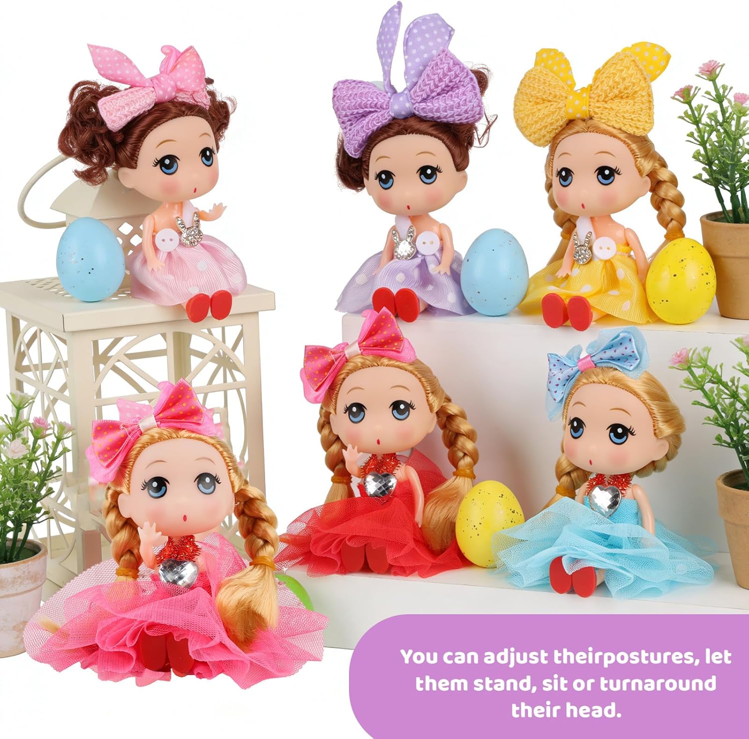 12 Pack Prefilled Easter Eggs for Kids – Easter Basket Stuffers with Cute Dolls & Colorful Bracelets, Toddler Girls Easter Egg Fillers, Party Favors, Classroom Prizes & Easter Gifts