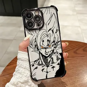Cool Cartoon Anime Vegetas Warriors Line Design Phone Case Suitable for iPhone 17 16e 16 15 14 13 12 11 Mini Pro Max Air X XR XSMAX 8 7 Plus Anti Fall Transparent Soft Back Cover