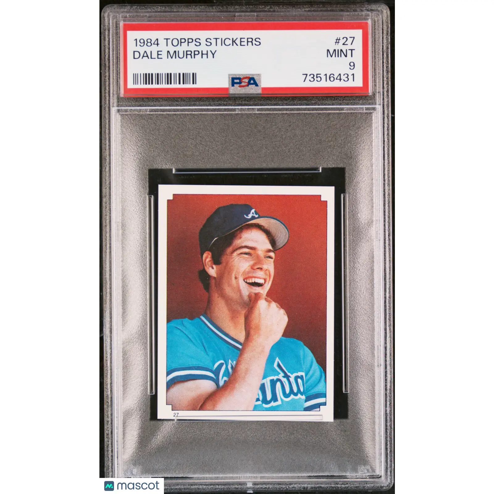 Dale Murphy PSA 1984 Topps Stickers Baseball #27 9 73516431