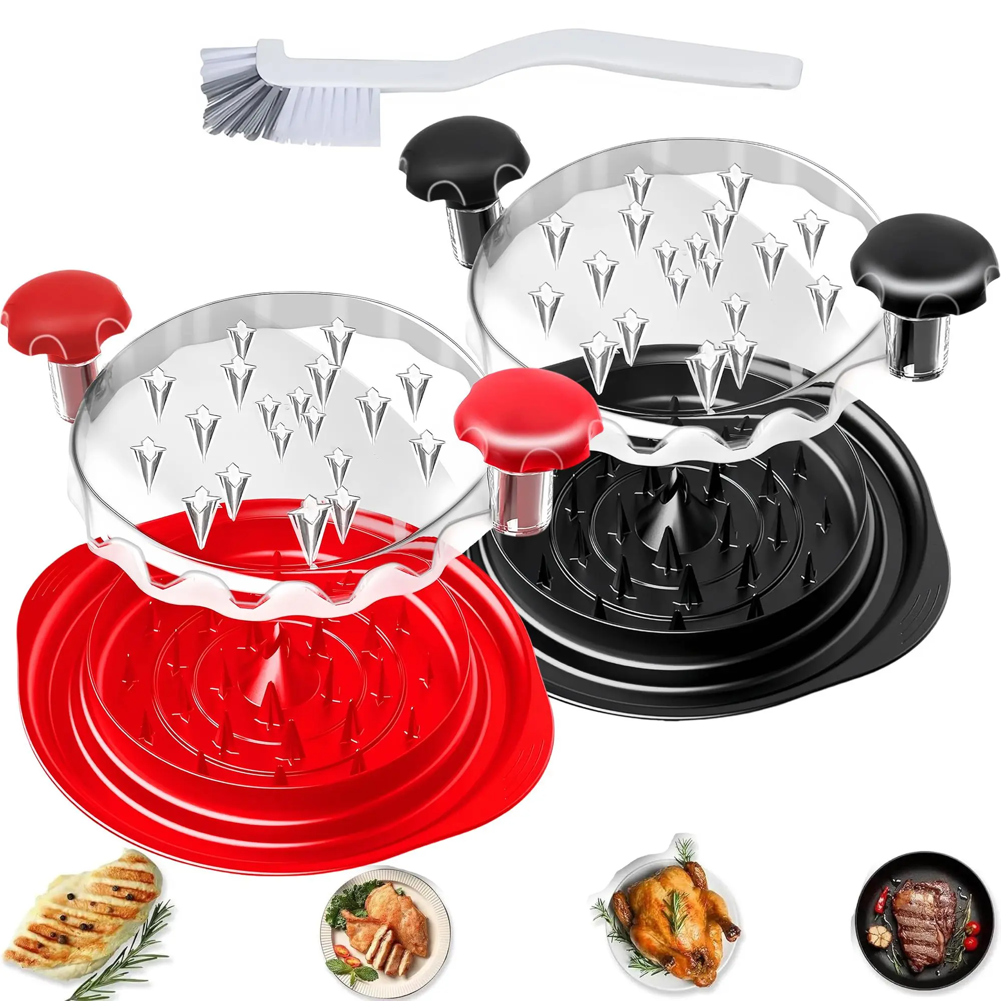 (Chicken Shredder Tool) 9.8" Professional, 2-in-1 Meat Grinder and Vegetable Shredder, Transparent Lid + Anti-Slip Base, Heat-Resistant and BPA-Free, Suitable for Chicken/Pork/Beef Kitchen Utensils