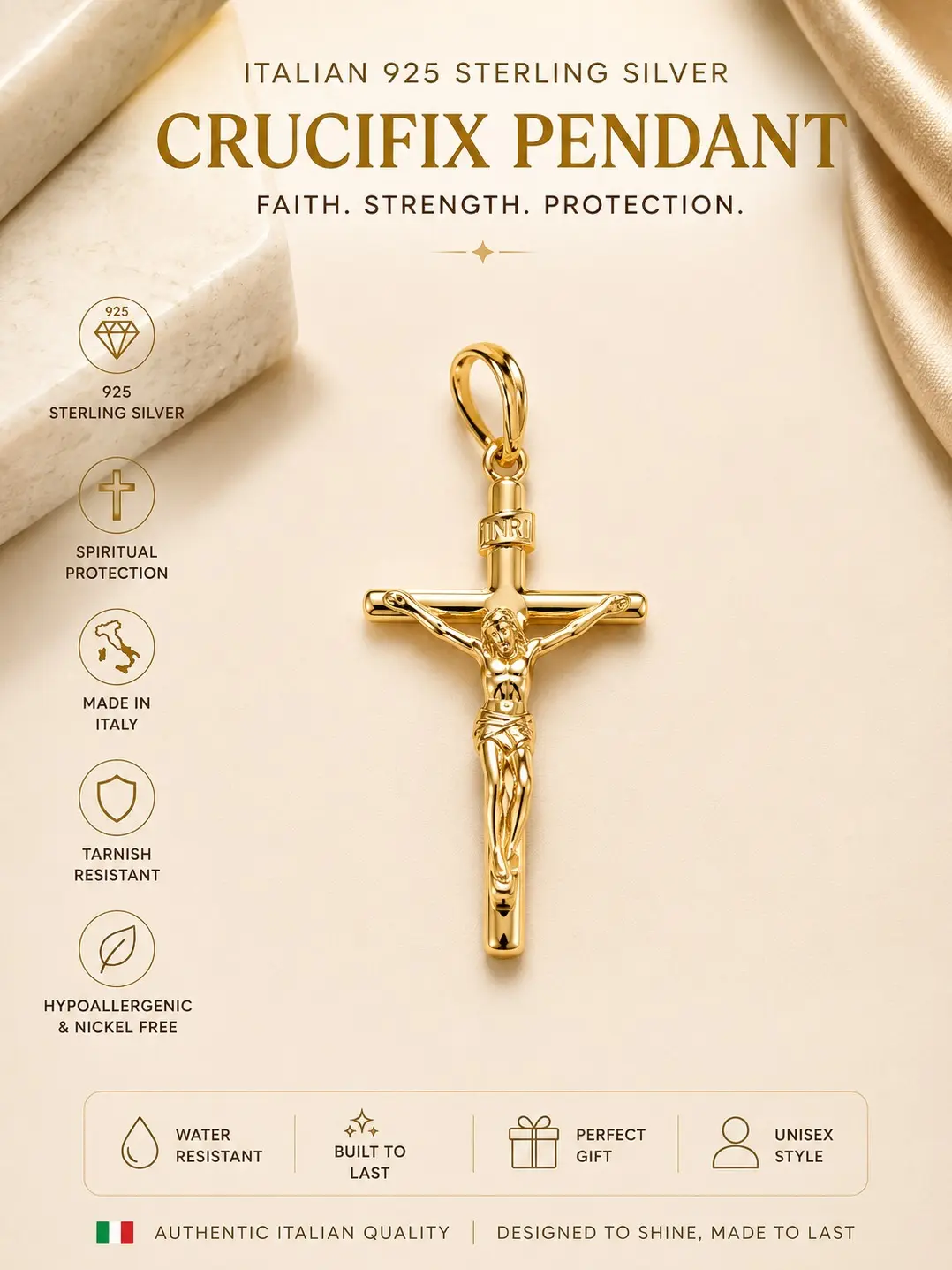Sterling Silver Crucifix Pendant