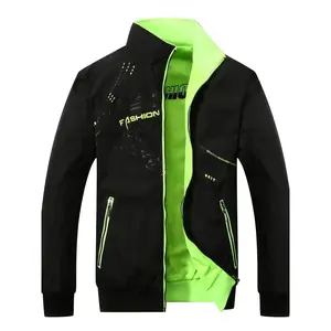 Men'S Reversible Black and Green Softshell Jacket - Sporty Zip-Up with Pockets, Long Sleeve, Stand Collar, Non-Stretch Polyester Fabric for Hiking & Outdoor Activities