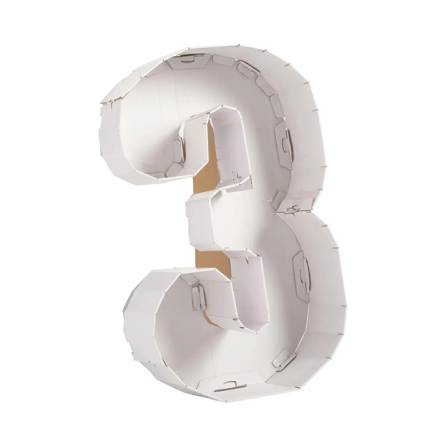 3 Ft. Number 3 Corrugated Card Mosaic Cutout Stand-Up, Unique Balloon Party Decor