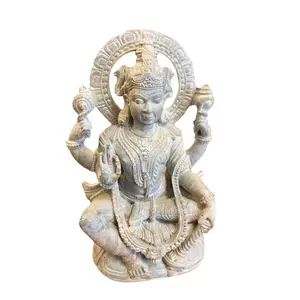 Vishnu Seated Blessing Statue Peaceful Yoga Stone Statue