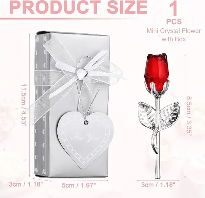 Viral Crystal Metal Rose Ornament, Artificial Simulation Rose Decor, Promotional Wedding Favor, Romantic Valentine’s Day Gift for Girlfriend