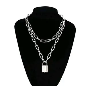 Lock Chain Necklace With A Padlock Pendants For Women Men Punk Jewelry On The Neck Grunge Aesthetic girl boy Accessories