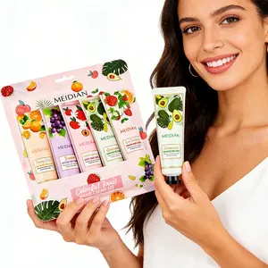 Fruit Hand Cream Natural Fruit Flavor Type 5 All Natural Fruit Moisturizing Agents Leaves Skin Soft Smooth and Shiny Hand Care Products