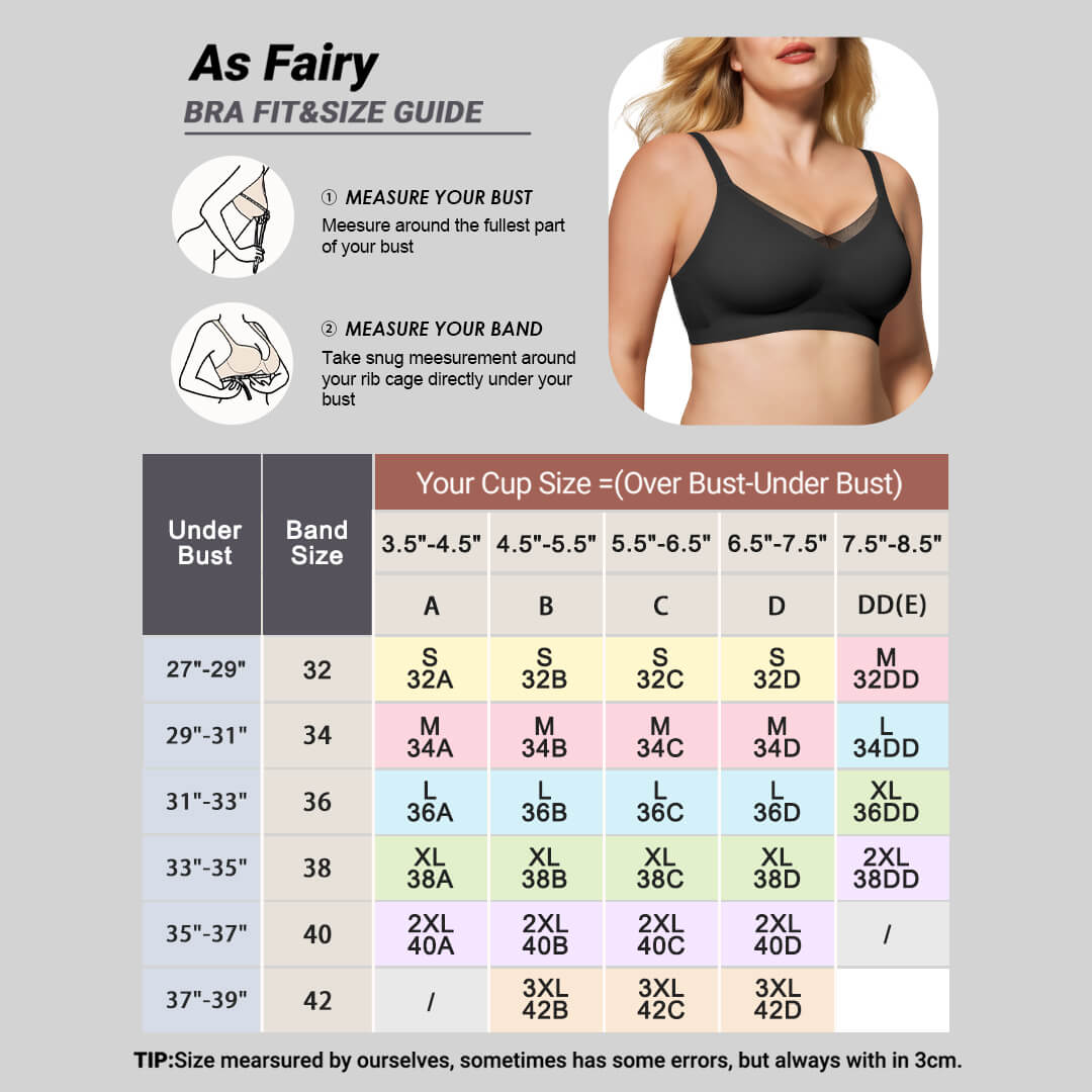 (Size up recommended) AsFairy Women's Seamless Wireless Bra Full Coverage Push Up No Underwire Tshirt Comfortable Womenwear Everyday Jelly Underwear Bras Machine Washable U-back & Crisscross Back Semi-fixed Pads