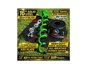 Double Dog Run Tangle-free Two Dog Tie Out Stake - Heavy Duty Dog Tie Out Stake - 1200lbs