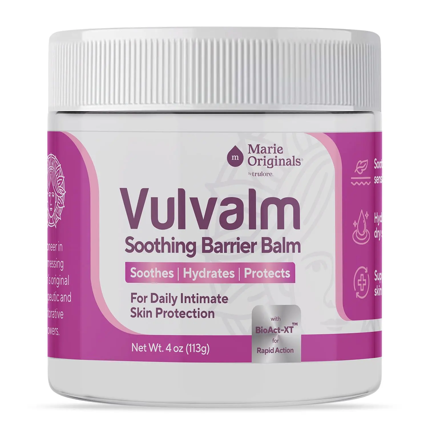 Marie Originals Vulvalm – Hydrating Vulva Moisturizer and Feminine Cream for External Dryness, Soothing Intimate Skin Moisture and Comfort, Nourishing Vulva Balm for Women’s Sensitive Skin, 4 oz