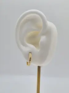 14K Gold Diamond Cut Hoop Earrings (038)