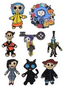Ghost Mother Movie Enamel Pin Set, Coraline Wybie Button Eye Pins, Gothic Style Fans Gift, Perfect for Dark Fantasy & Stop Motion Lovers, Pinback Buttons