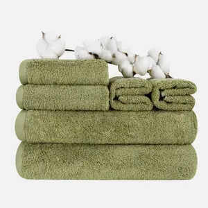 100% Cotton Bath Towel Set with Hanging Loop,  Eco-friendly, Soft & Absorbent Luxurious Combed