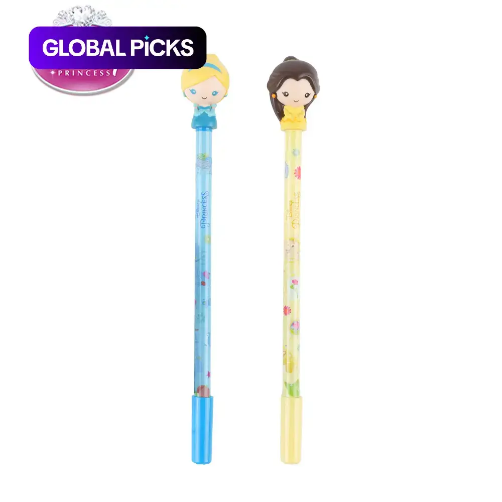 Disney Princess Cartoon Pattern Gel Pens, 2pcs Pen Set, Officially Licensed Office Supplies, Ideal for Drawing & Writing, Perfect Gift
