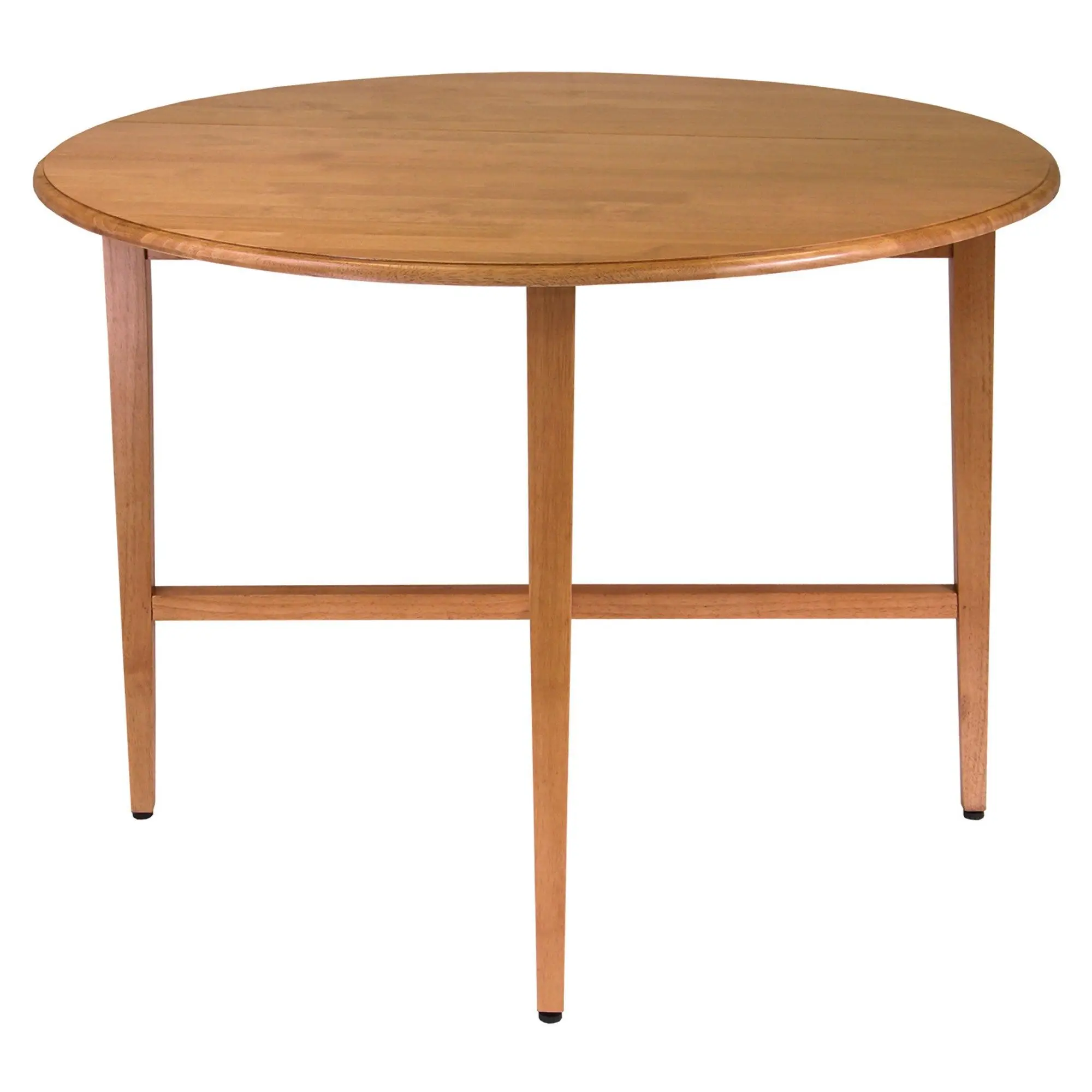 Winsome Hannah Double Drop Leaf Round Dining Table, Light Oak, Solid wood