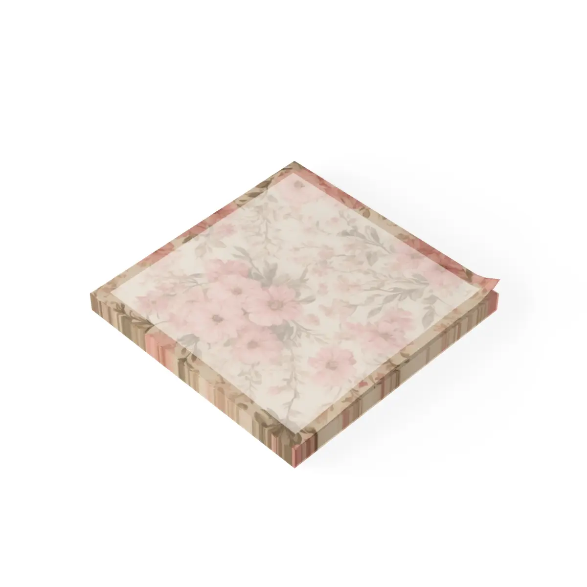 Pink Vintage  Floral Post-it® Note Pad, 3x3 or 4x4 Designer Sticky Notes