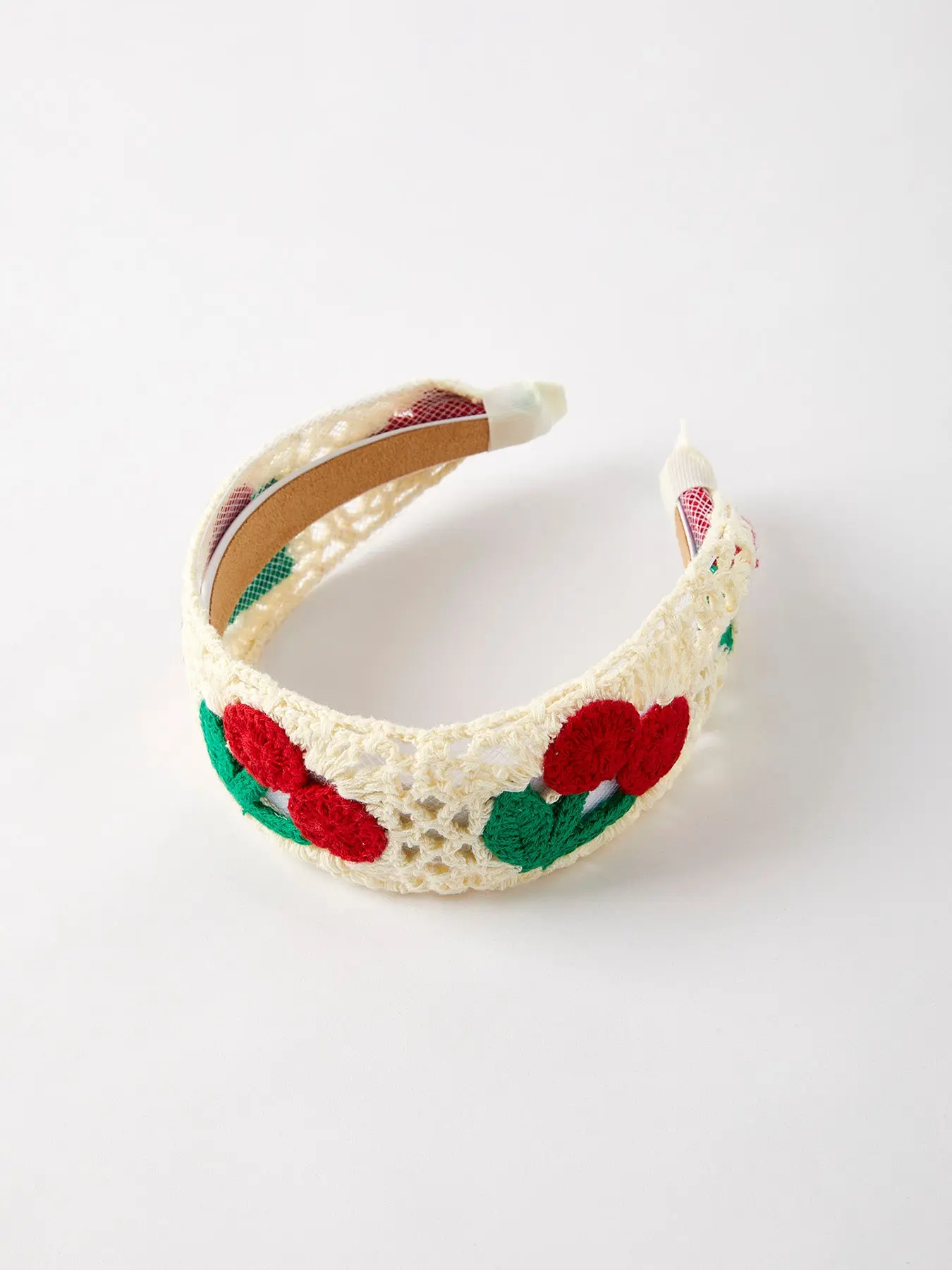 Sweet Cherry Crochet Headband - Soft Fabric, Adjustable Fit, Ideal for Everyday Wear